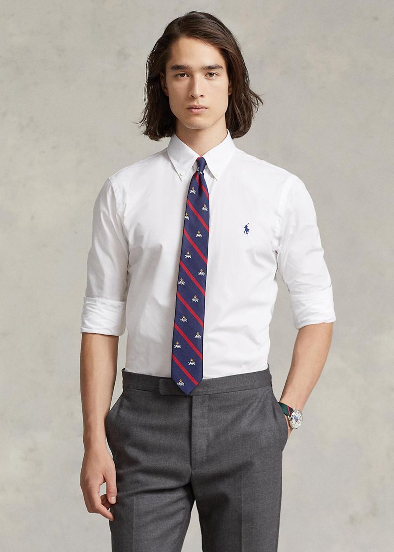 ポロ ラルフ ローレン シャツ メンズ 白 カスタム フィット ストレッチ Poplin THEDR8923